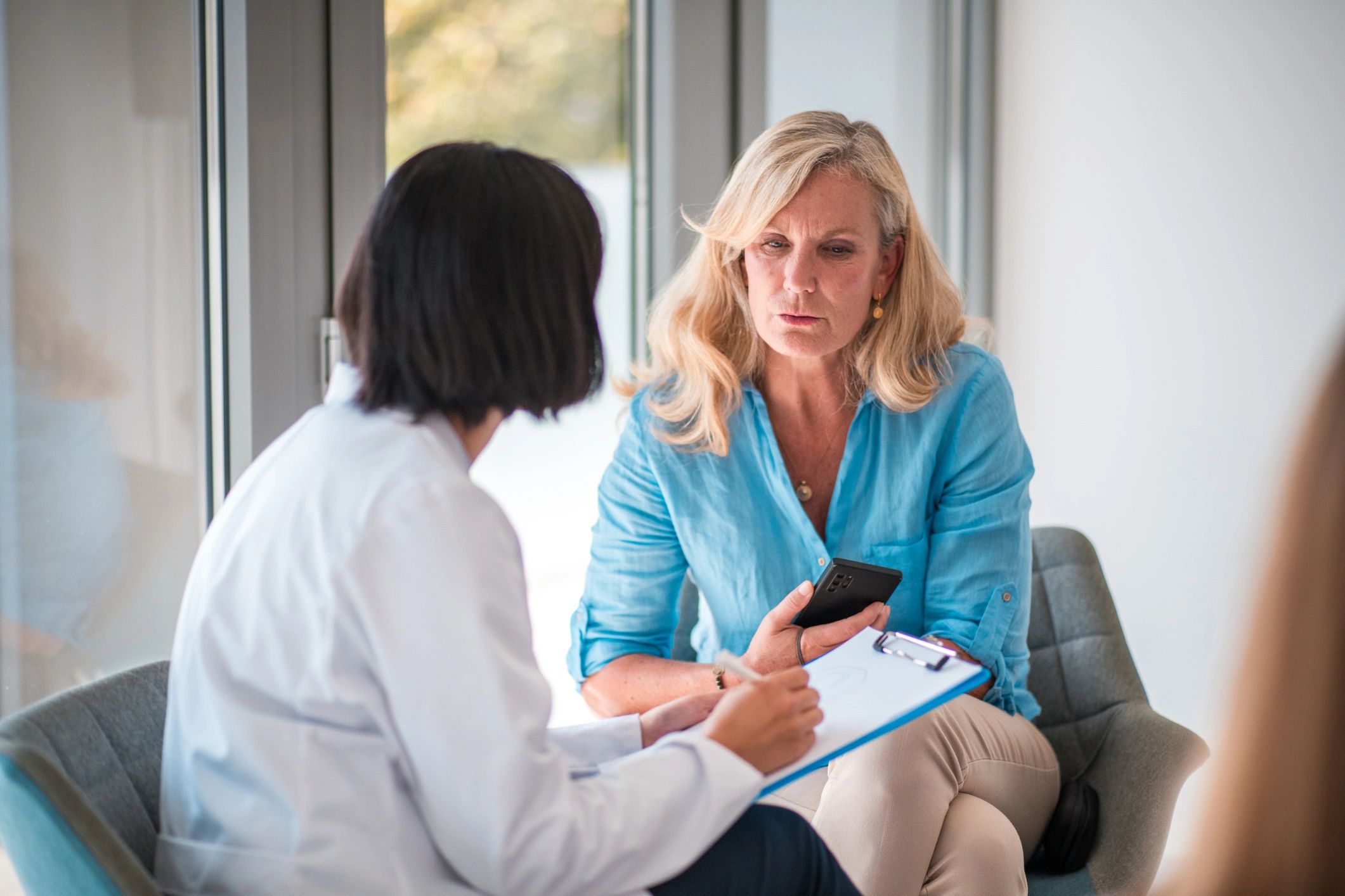 Consultation between a healthcare professional and client